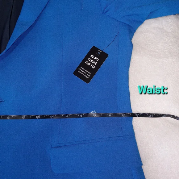 Express Suit Mens 44 Extra Slim Blue 2 Button Wool Blend Pants 34×30 2 PC Suit